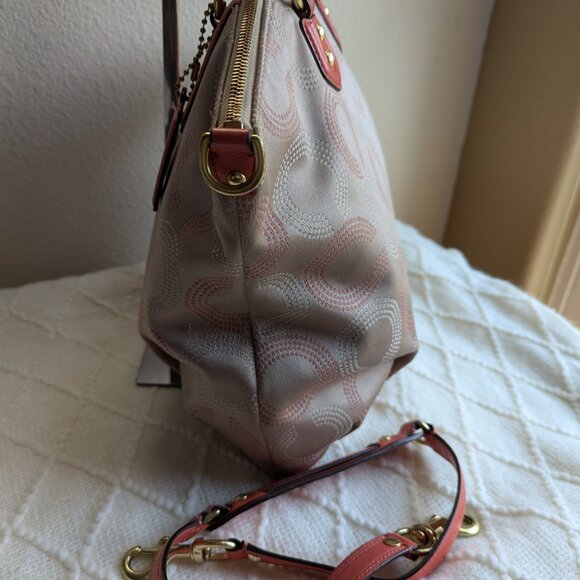 Coach A1420-F25183 Ashley dotted op art satchel beige, pace, gold - Picture 5 of 12